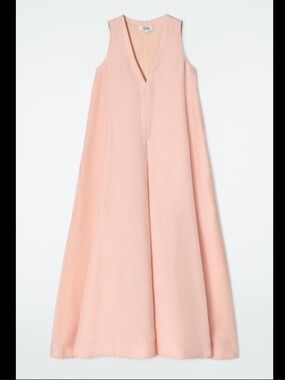 COS Pink Linen-Blend A LINE dress